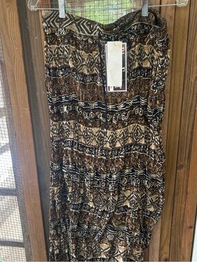 Vintage Maxi Skirt in Brown Multi Print - Lightweight Boho Style